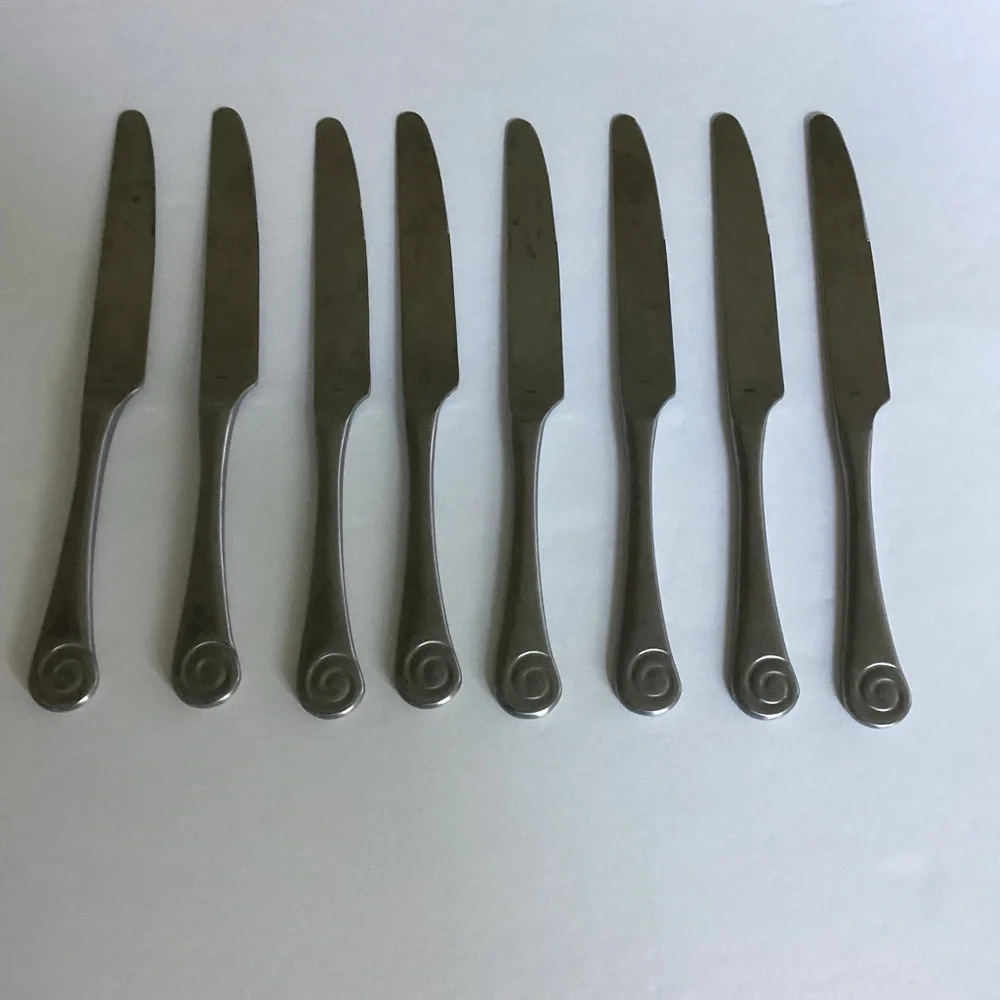 Robert Welch Ammonite Knives Set of Eight Stainless Steel Modern Flatware
